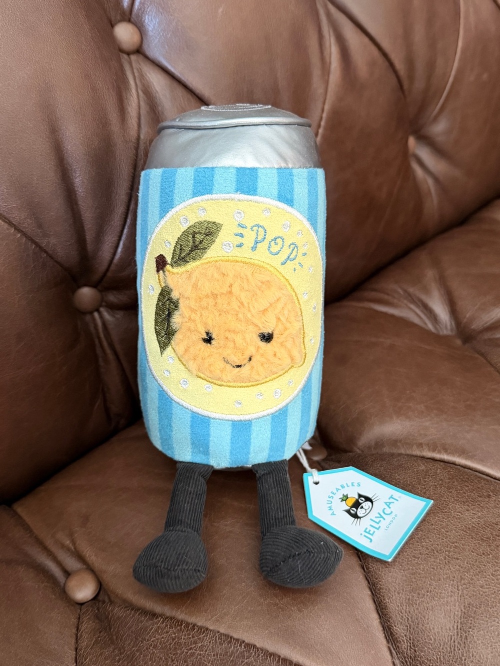 Jellycat Plush 'Pop' Lemon Can Jesse can of Pop